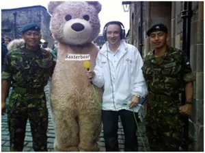Baxterbear with two Gurkhas and Mark