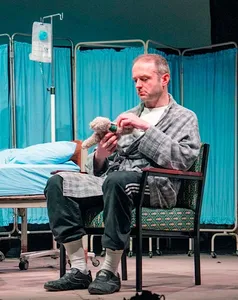 Scott Goodman the Soldier in Hospital played by Mark Kydd with Baxterbear
